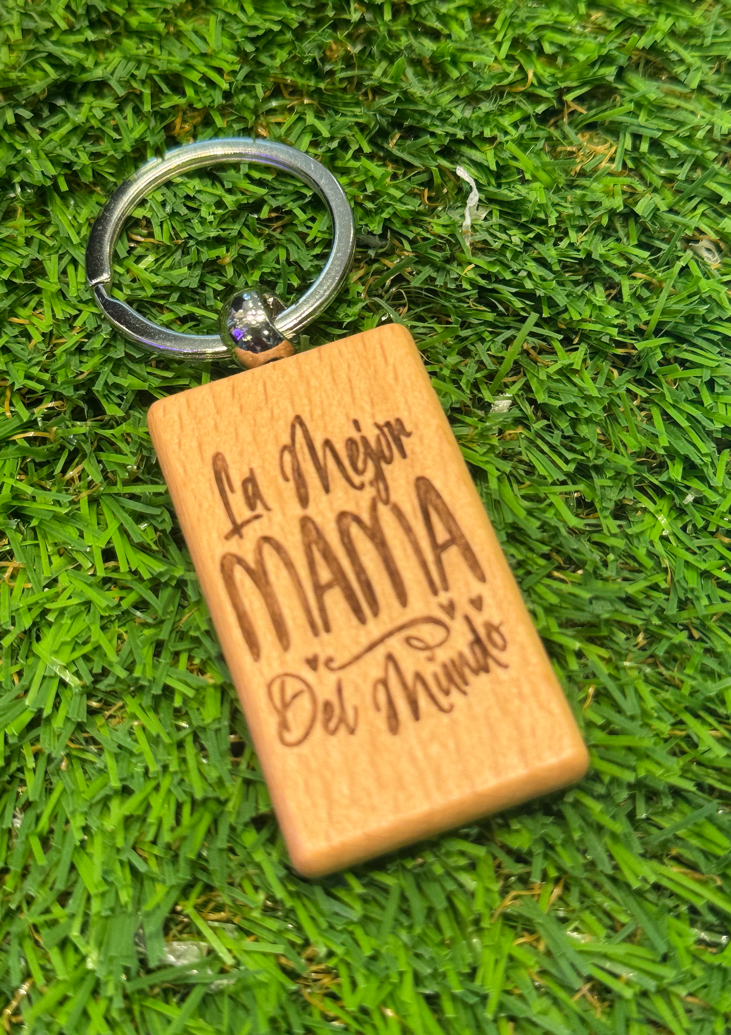 Llavero de madera con frase