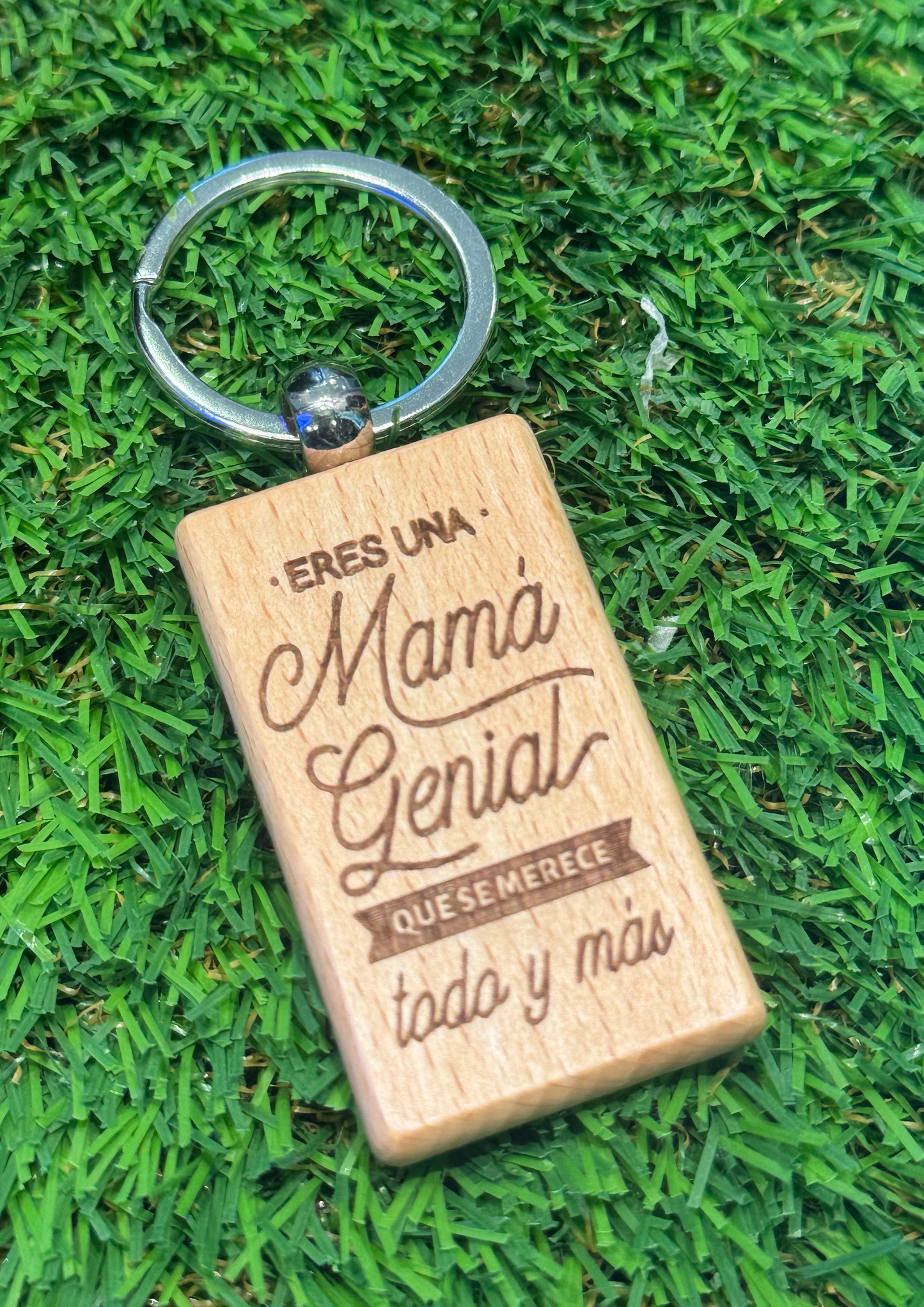 Llavero de madera con frase