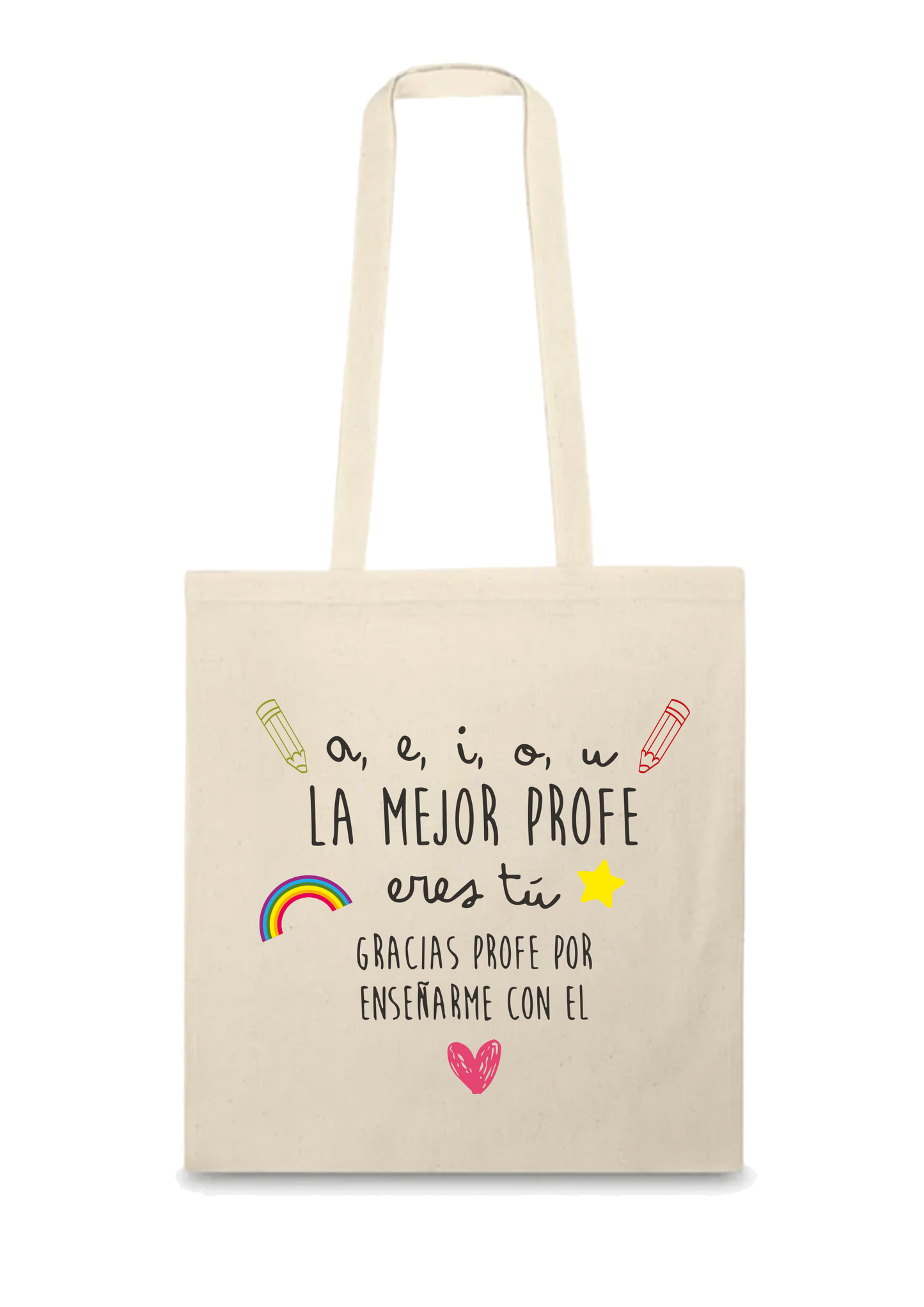 Bolsa de tela "a e i o u"