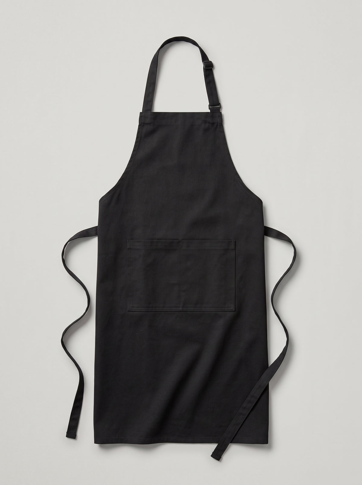 Delantal personalizado con bolsillo en negro, 90x75 cm