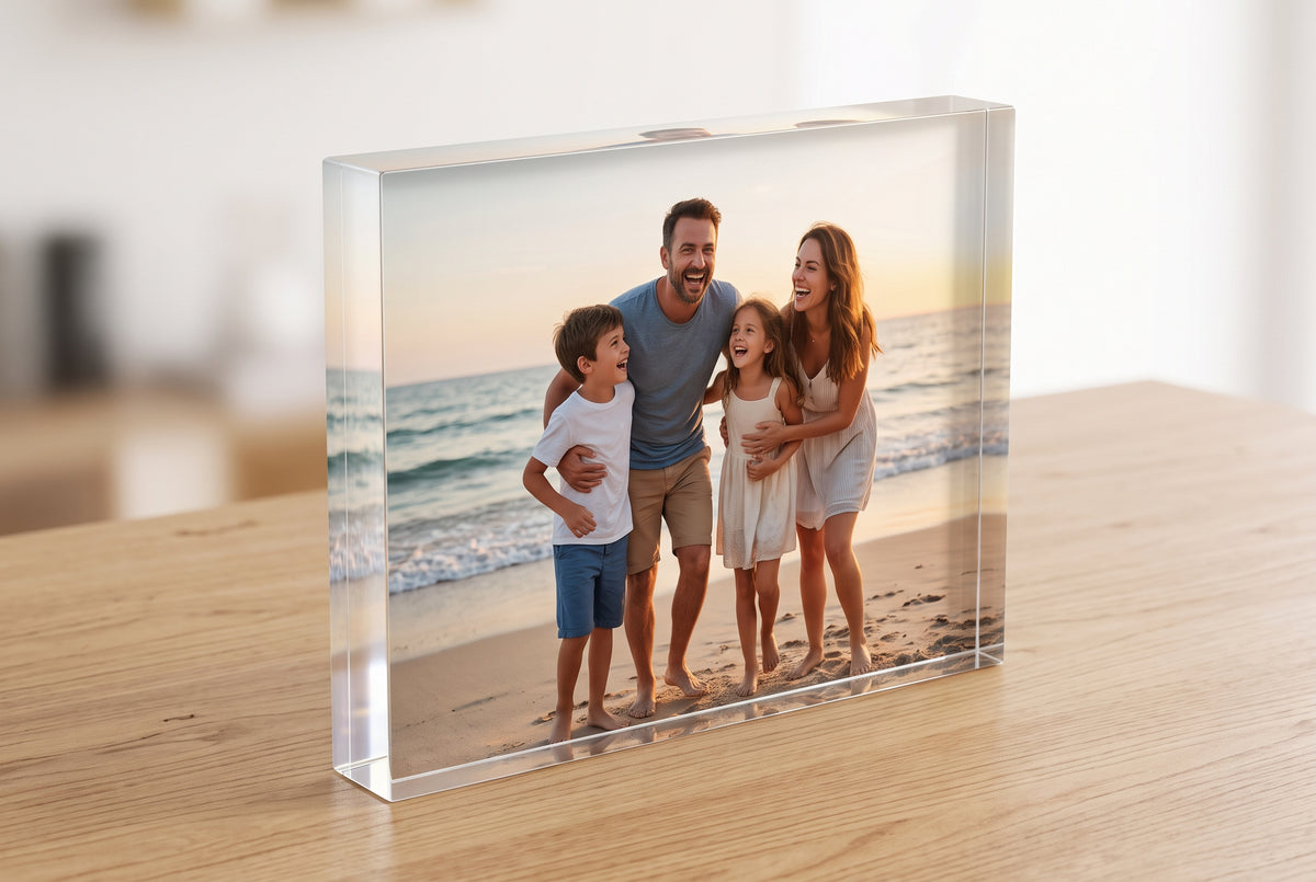 Metacrilato personalizado con foto · bloque de 2 cm