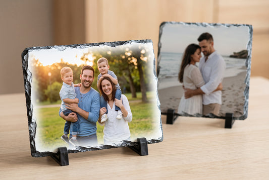 Pizarra personalizada con foto impresa, pizarra natural